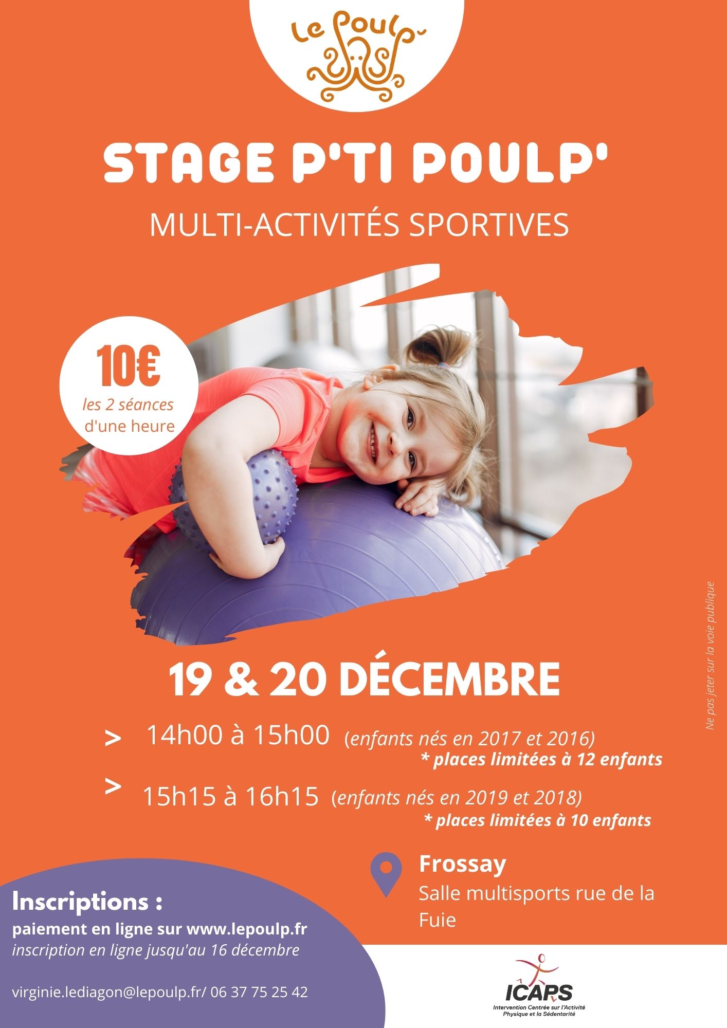 flyer ministage PTi Poulp Frossay vac de Noël