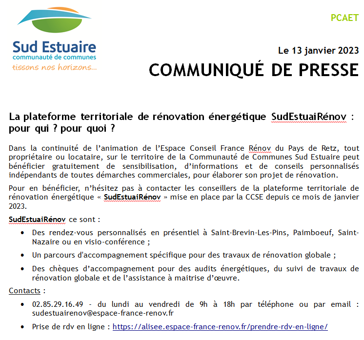 Plateforme Sud Estuaire Renov